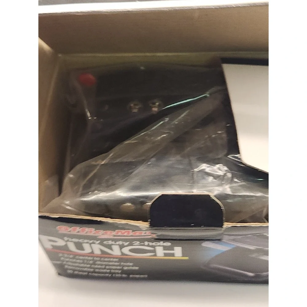 Heavy Duty Black Office Max 2-Hole Punch‎ Office Equipment Paper New